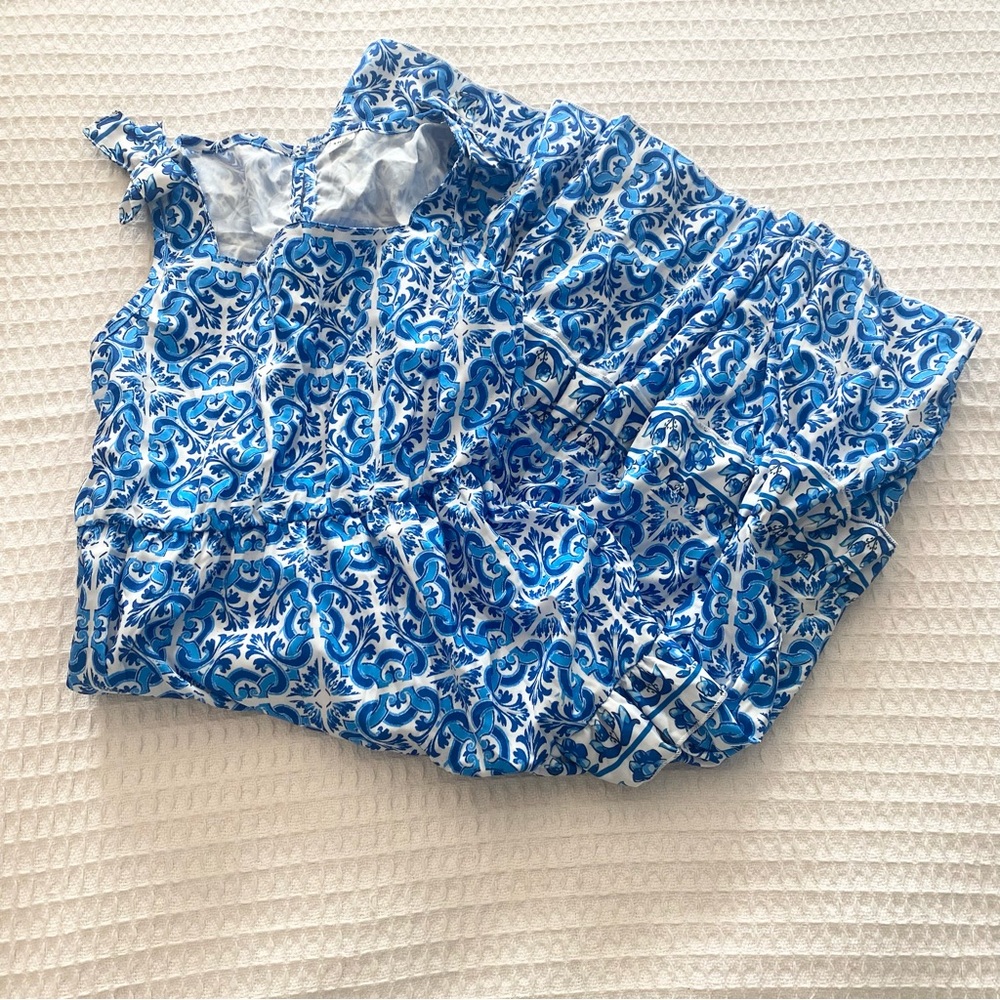Shein Blue and White girls Floral Dress size 12